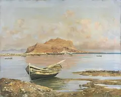 Mario Mirabella, Veduta di Monte Pellegrino, oil on canvas