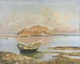 Mario Mirabella, Veduta di Monte Pellegrino, oil on canvas