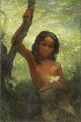 Romualdo Locatelli, Ragazza balinese, 1939, oil on canvas