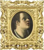 Astolfo Petrazzi, Studio di volto di giovane, oil on paper applicata on card