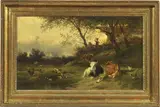 Conrad Bühlmayer, Ragazzo che gioca con le anatre, 1872, oil on panel