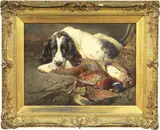 William Woodhouse, Cane con selvaggina, oil on canvas