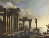 Viviano Codazzi, Veduta di porto con rovine e architetture, oil on canvas