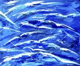 Mauro Capitani, Gabbiani, 2021, acrilici on canvas
