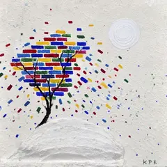 Stratificazione temporale by K.P.K., 2013, mixed media on MD, offered Oct 2021