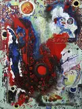 Massimo Podestà, Sentimento cosmico, 2021, mixed media on canvas