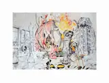 Casinò by Milan Ressel, 1967, mixed media on paper, offered Oct 2021