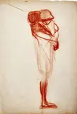 Senza titolo by Lorenzo Viani, sanguigna on paper, offered Oct 2021