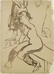 Mikhail Larionov, Viaggio in Turchia (Nudo), 1910, ink on paper