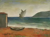 Carlo Carrà, Marina con veliero, 1959, oil on canvas