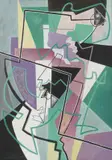 Gino Severini, Danseuse et Polichinelle 2 (Deliciae populi), 1951, oil and mixed media on canvas