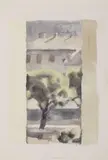 Giorgio Morandi, Cortile di via Fondazza, 1959, watercolour on paper