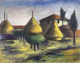 I pagliai by Ottone Rosai, 1939, oil on canvas, offered Jun 2021