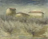 Case e ulivi by Ottone Rosai, 1942, oil on canvas, offered Jun 2021