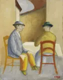 Due uomini seduti by Ottone Rosai, 1956, oil on canvas, offered Jun 2021