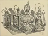 Fortunato Depero, Natura morta, lucerne e lanterne