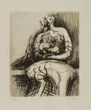 Henry Moore, Seated Mother and Child, 1977, Lithograph, on wove paper, with full margins