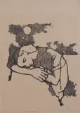 Felice Casorati, Dormiente, lithograph