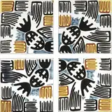 Giuseppe Capogrossi, Superficie CP/874/A-Z, 1952, Quattro mattonelle in ceramica smaltata