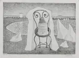 Giuseppe Viviani, Alabastrino seggiola velo e mare, 1941, etching on rame