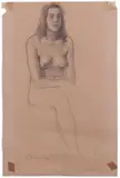 Leonardo Dudreville, Nudo femminile, 1928, charcoal on paper