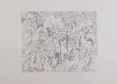 Parigi by Daniel Schinasi, 1983, lithograph and ink on paper, offered Jun 2021