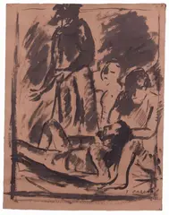 Figure by Felice Carena, watercolour on card, offered Jun 2021