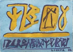 Senza titolo by Riccardo Licata, 2002, mixed media on paper, offered Jun 2021