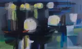 Amedeo Renzini, Barche di notte, 1957, oil on canvas