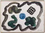 Composizione by Virgilio Guidi, gouache on paper applicata on panel, offered Jun 2021