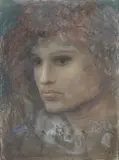 Pietro Annigoni, Ritratto di ragazza, mixed media on paper applicata on panel