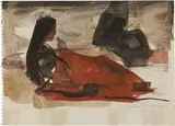 Luciano Guarnieri, Figure, watercolour on paper