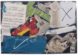Giuseppe Chiari, Senza titolo, collage and mixed media on canvas