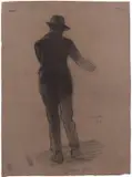 Leonardo Dudreville, Il pittore Aloi (studio per «Amore Discorso I»), 1923, charcoal on paper