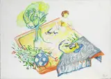 Mimmo Germana, Senza titolo, 1985, mixed media on paper applicata on canvas