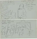 Victor Brauner, «Le Bureau» e «Cauchmar», penna and inchiostro on paper applicata on card