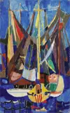 Enrico Paulucci, Barche, oil on canvas