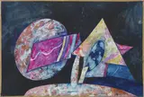 Gianni Dova, Composizione, acrylic on paper applicata on canvas