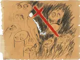 Enzo Cucchi, Senza titolo, 1978, mixed media on card