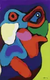 Karel Appel, Figure, 1973, acrylic on paper applicata on canvas
