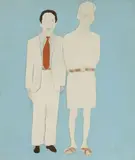 Franco Angeli, Compagni, 1969, mixed media on canvas
