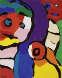 Karel Appel, Due volti, 1972, oil on canvas