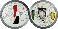 Mimmo Paladino, Senza titolo, 1989, oil on canvas con cornice in legno d'artista