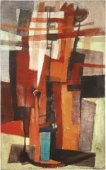 Afro Basaldella, La città rossa, 1953, mixed media on canvas