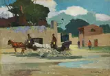 Carrozzelle by Renato Natali, oil on faesite, offered May 2021