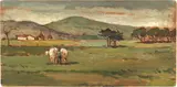 Campolecciano by Giovanni Bartolena, oil on cardboard, offered May 2021