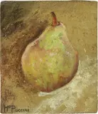 Mario Puccini, Pera, oil on cardboard