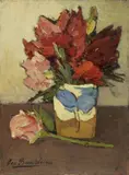 Fiori by Giovanni Bartolena, 1927, oil on compensato, offered May 2021