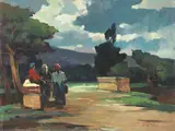 Gabbrigiane by Renato Natali, oil on compensato, offered May 2021