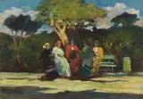 Folclore livornese by Renato Natali, oil on panel, offered May 2021